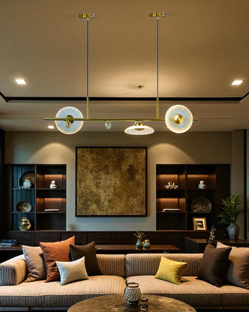 Asymmetric Ripple Glass Linear Chandelier